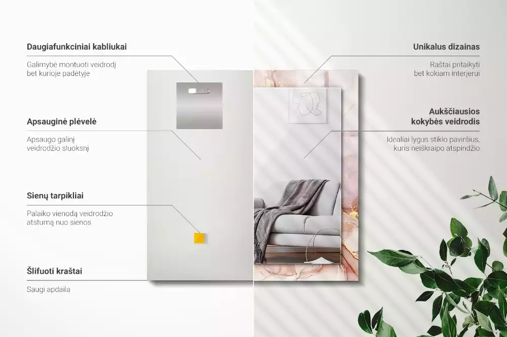 Spiegel mit rechteckigem aufdruck Abstrakte Aquarellkunst