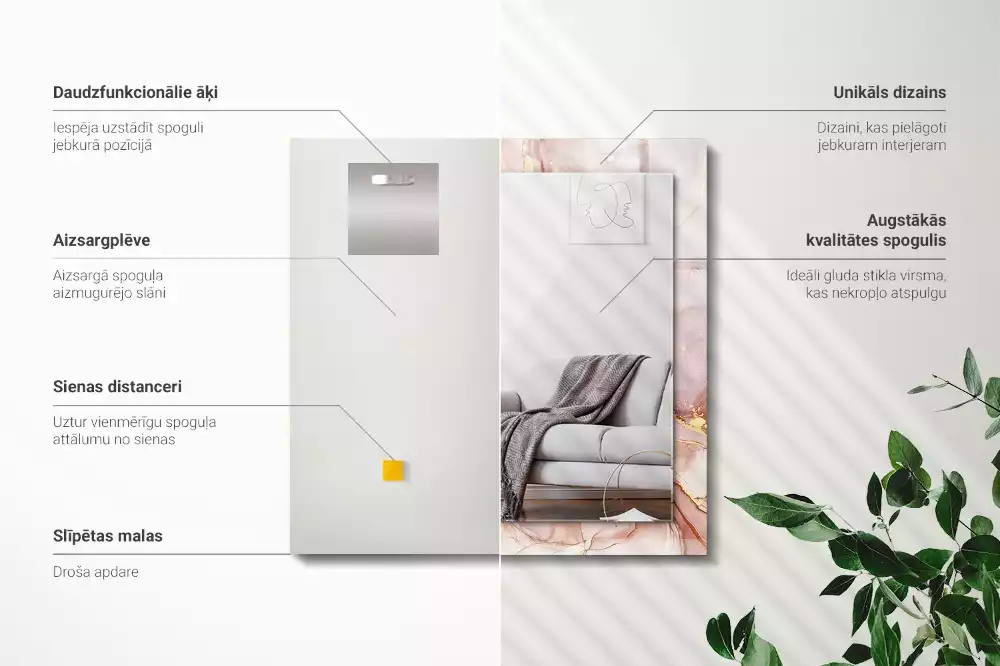 Spiegel mit rechteckigem aufdruck Abstrakte Aquarellkunst