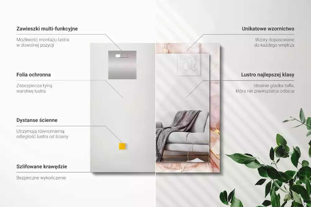 Spiegel mit rechteckigem aufdruck Abstrakte Aquarellkunst