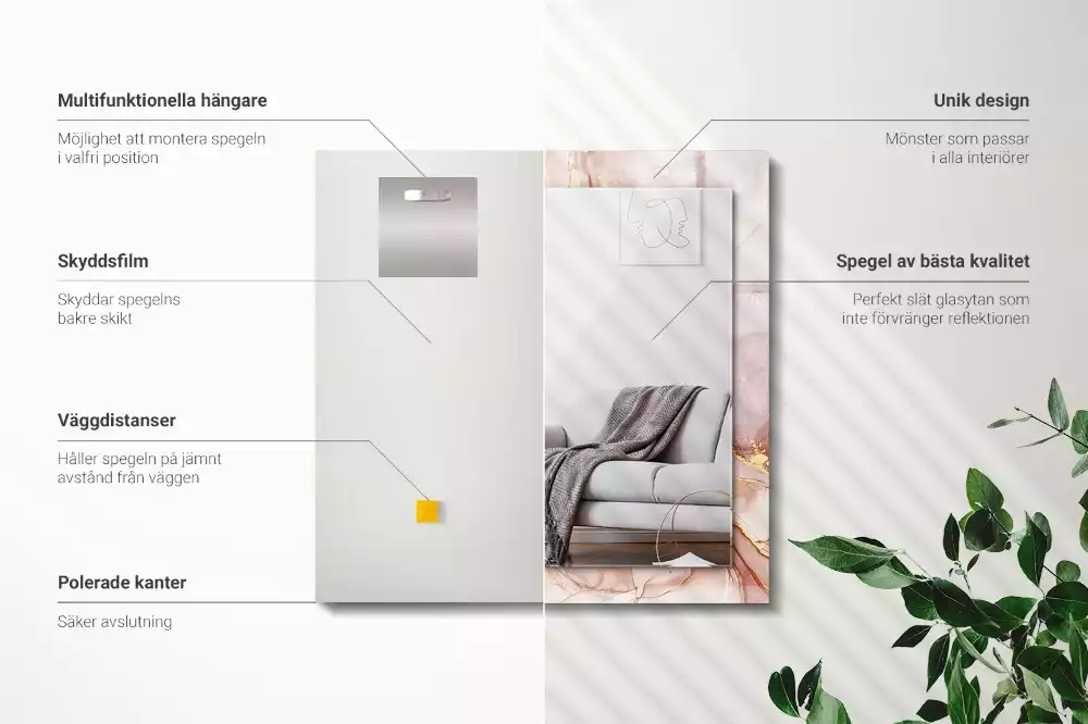 Spiegel mit rechteckigem aufdruck Abstrakte Aquarellkunst