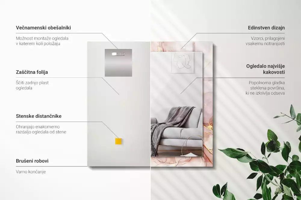 Spiegel mit rechteckigem aufdruck Abstrakte Aquarellkunst