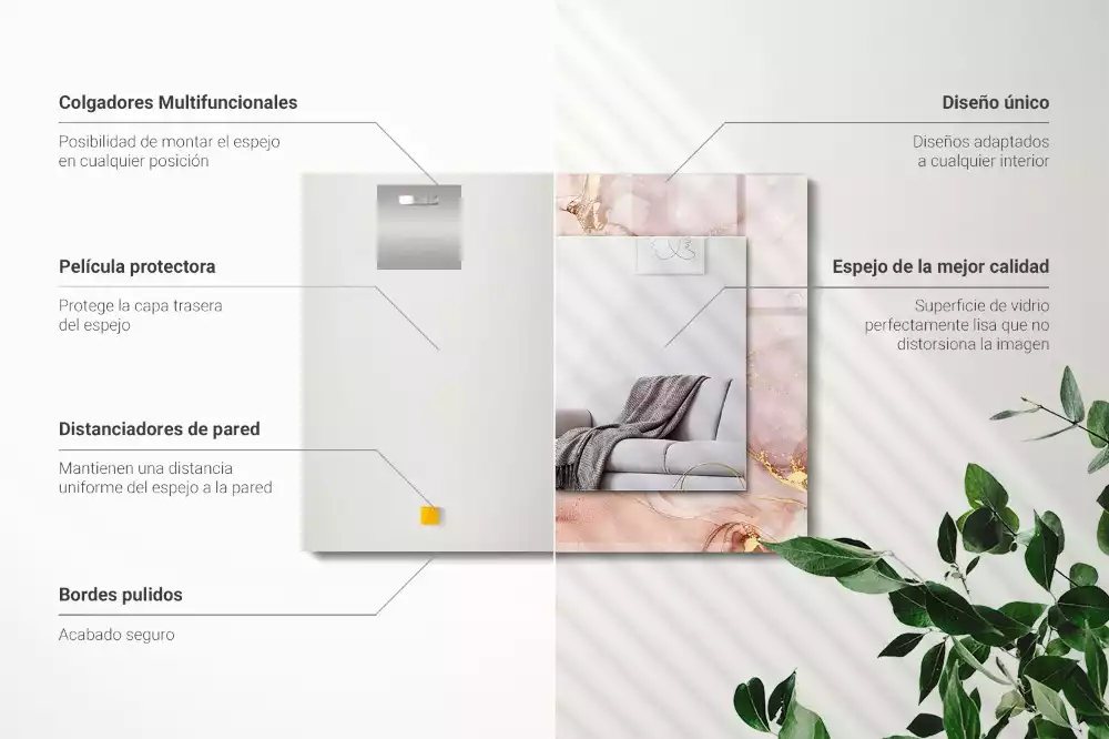 Spiegel mit rechteckigem aufdruck Abstrakte Aquarellkunst