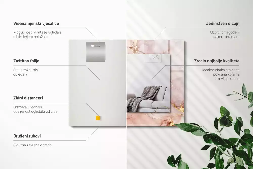 Spiegel mit rechteckigem aufdruck Abstrakte Aquarellkunst