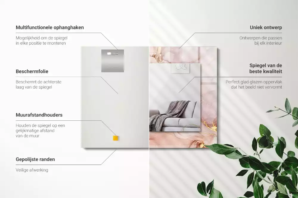 Spiegel mit rechteckigem aufdruck Abstrakte Aquarellkunst