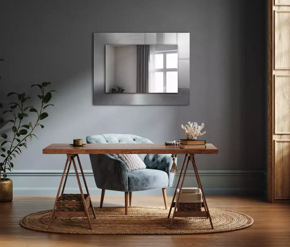 Rechteckiger spiegel Metallische kreisrunde Oberfläche