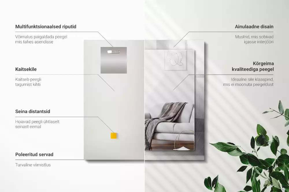 Rechteckiger spiegel Metallische kreisrunde Oberfläche