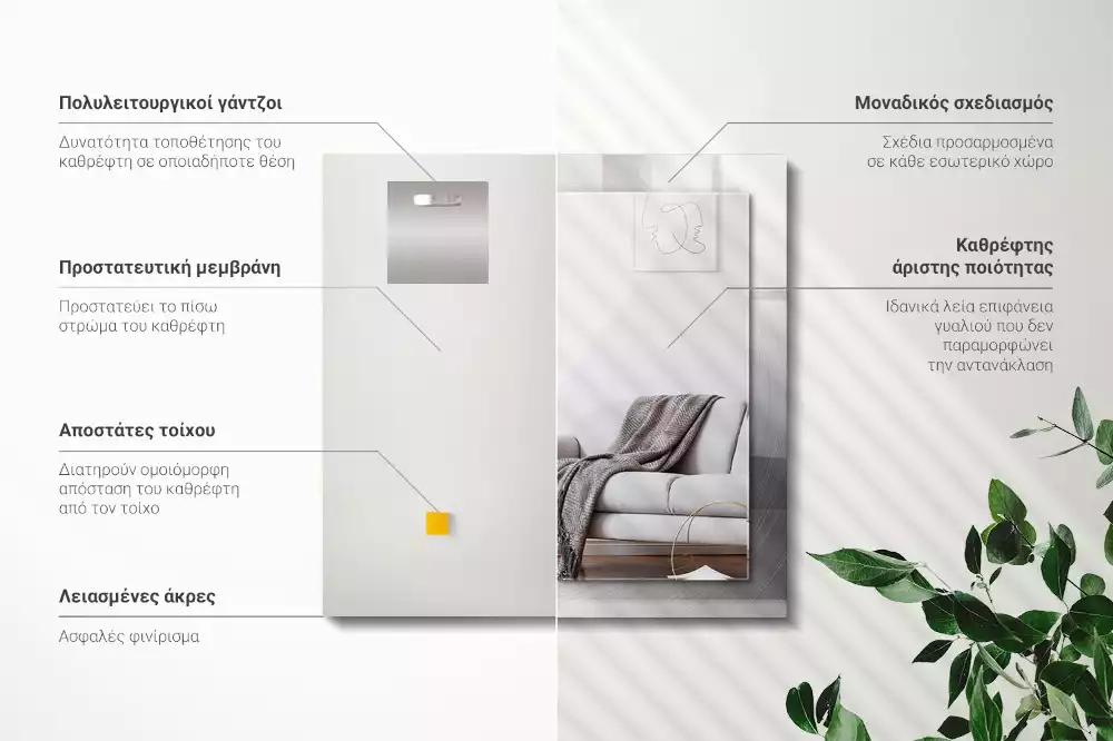 Rechteckiger spiegel Metallische kreisrunde Oberfläche