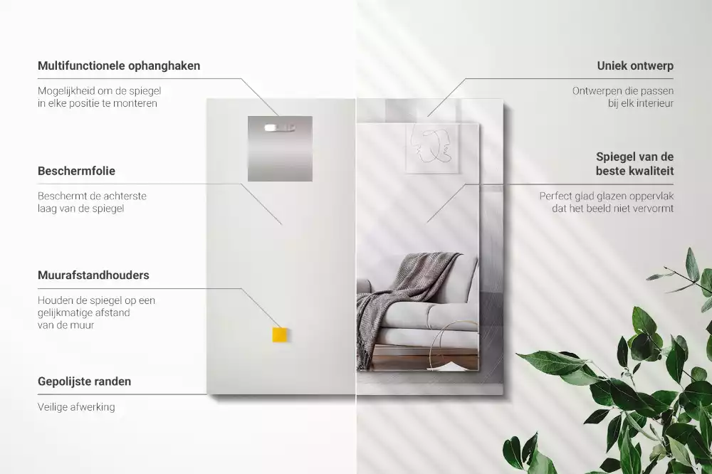 Rechteckiger spiegel Metallische kreisrunde Oberfläche