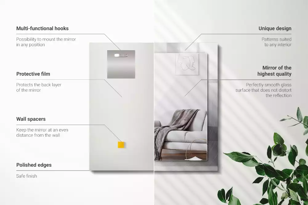 Rechteckiger spiegel Metallische kreisrunde Oberfläche