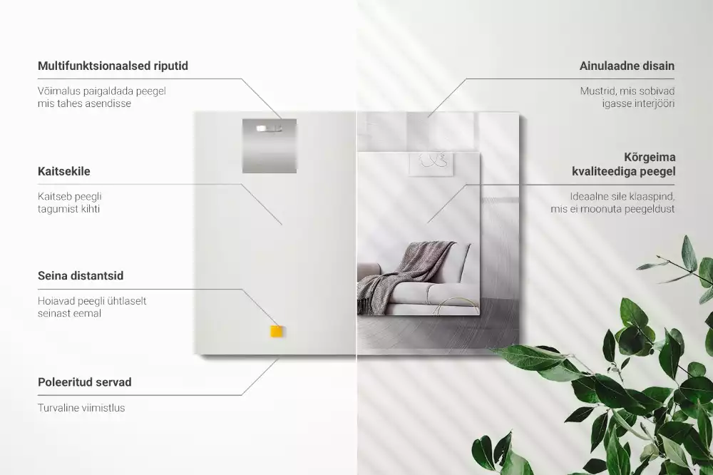 Rechteckiger spiegel Metallische kreisrunde Oberfläche