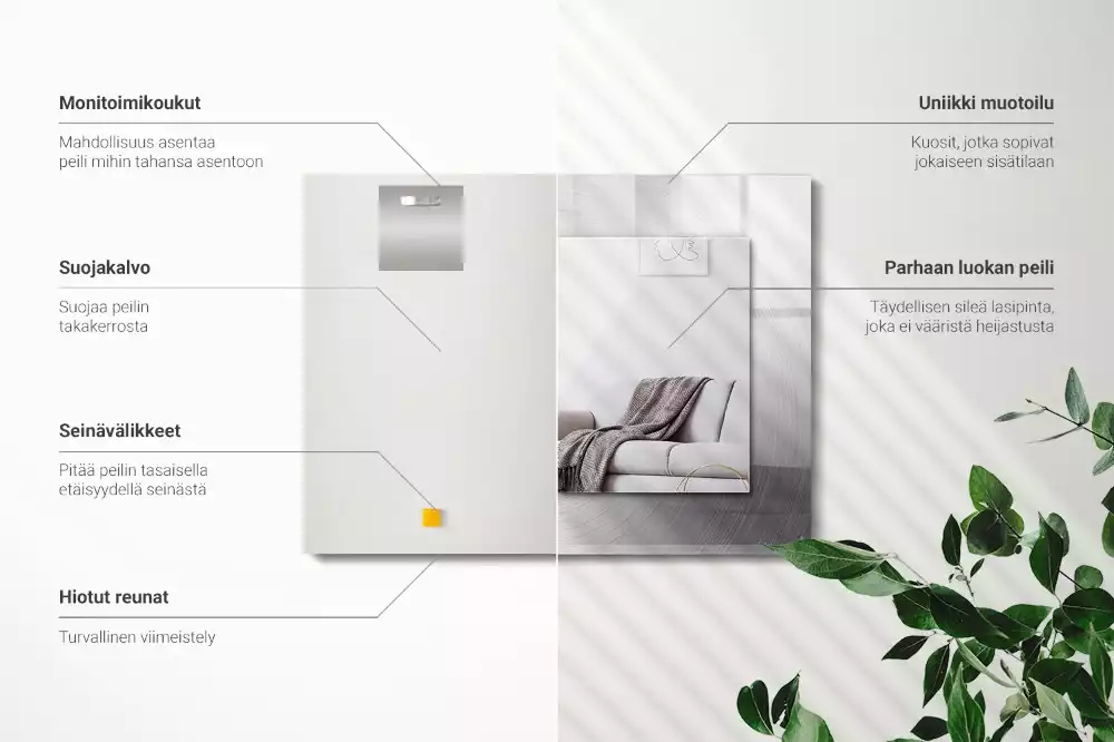 Rechteckiger spiegel Metallische kreisrunde Oberfläche