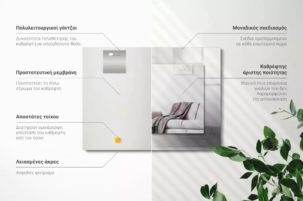 Rechteckiger spiegel Metallische kreisrunde Oberfläche