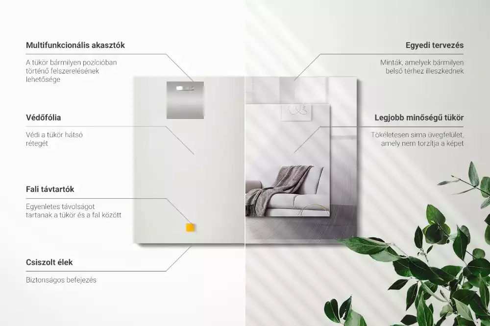 Rechteckiger spiegel Metallische kreisrunde Oberfläche