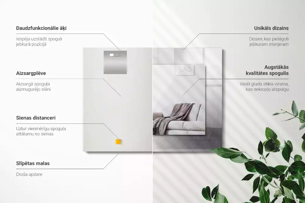 Rechteckiger spiegel Metallische kreisrunde Oberfläche