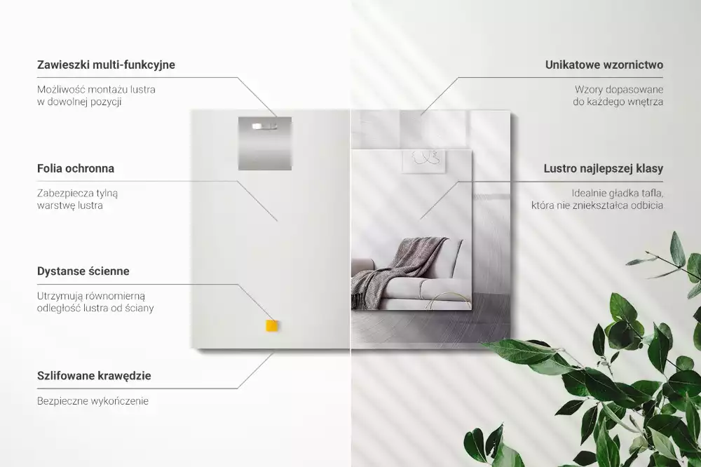 Rechteckiger spiegel Metallische kreisrunde Oberfläche