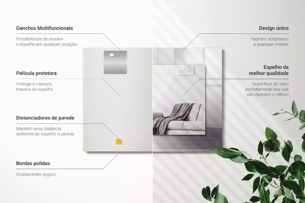 Rechteckiger spiegel Metallische kreisrunde Oberfläche