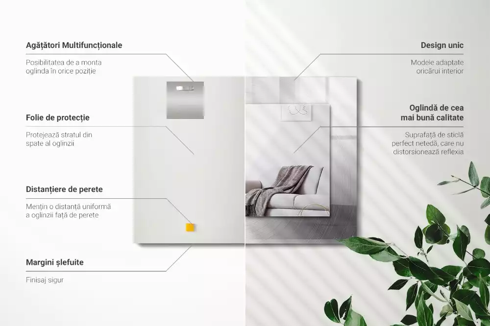 Rechteckiger spiegel Metallische kreisrunde Oberfläche