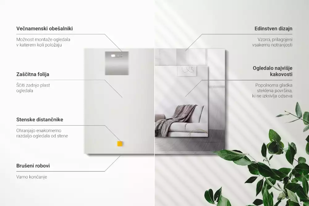 Rechteckiger spiegel Metallische kreisrunde Oberfläche