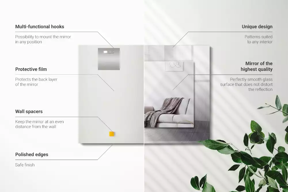 Rechteckiger spiegel Metallische kreisrunde Oberfläche