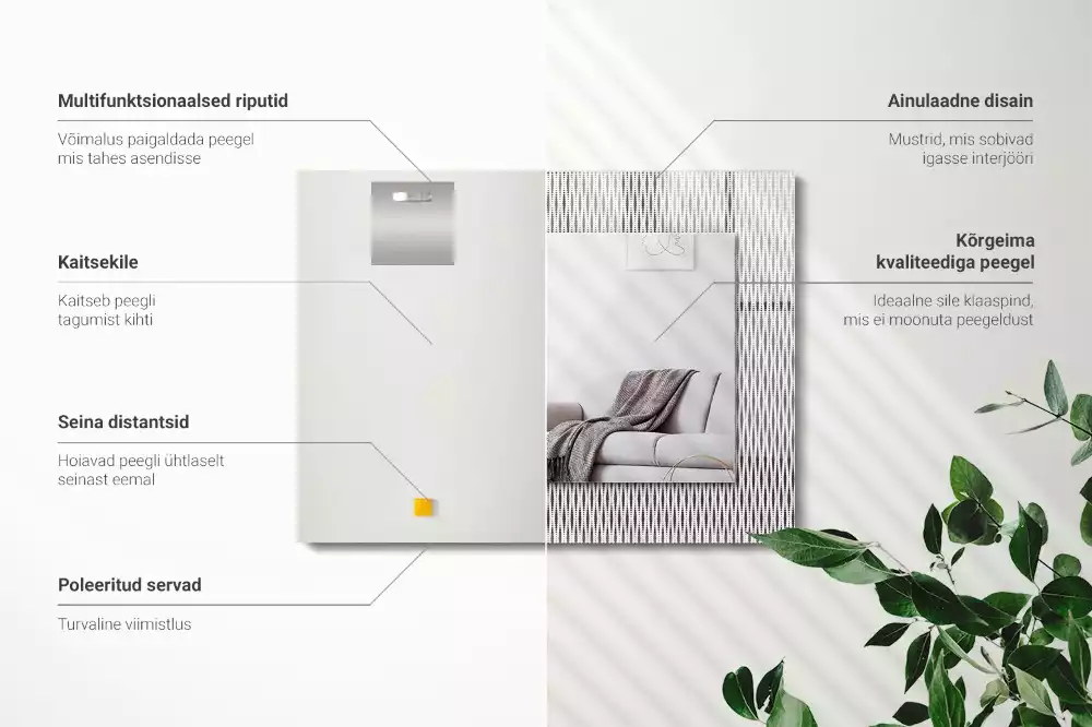 Rechteckiger dekorativer spiegel Textilstoffmuster