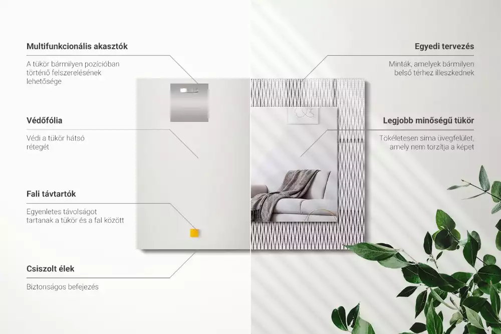 Rechteckiger dekorativer spiegel Textilstoffmuster