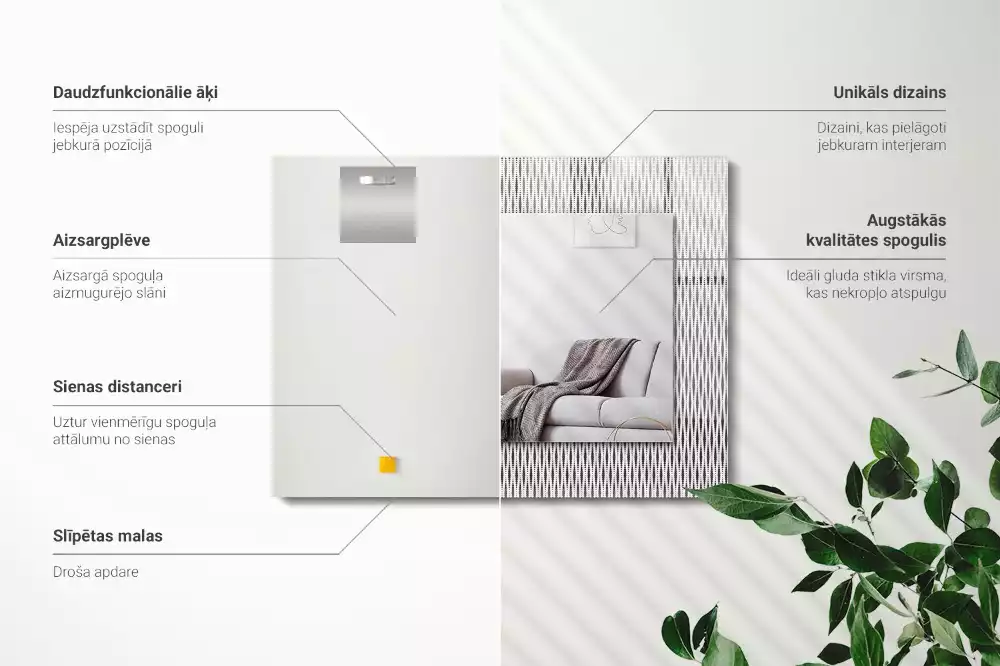 Rechteckiger dekorativer spiegel Textilstoffmuster