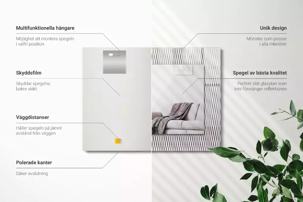 Rechteckiger dekorativer spiegel Textilstoffmuster