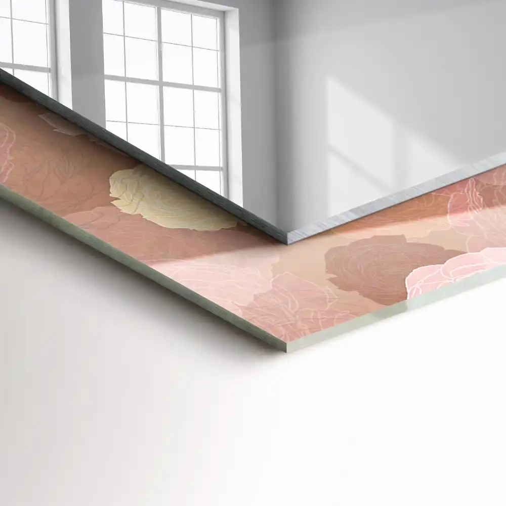 Spiegel mit rechteckigem aufdruck Pfingstrosenblüten