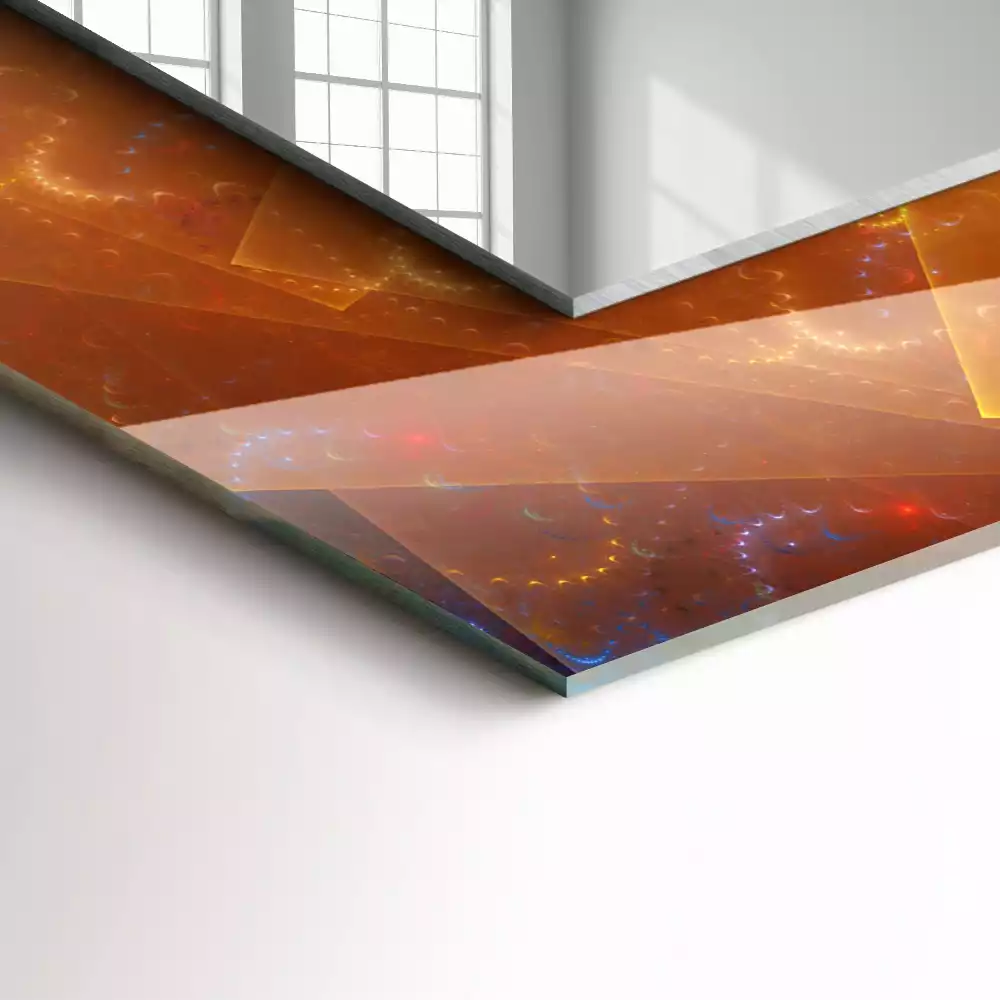 Rechteckiger dekorativer spiegel Farbige Fraktalspirale