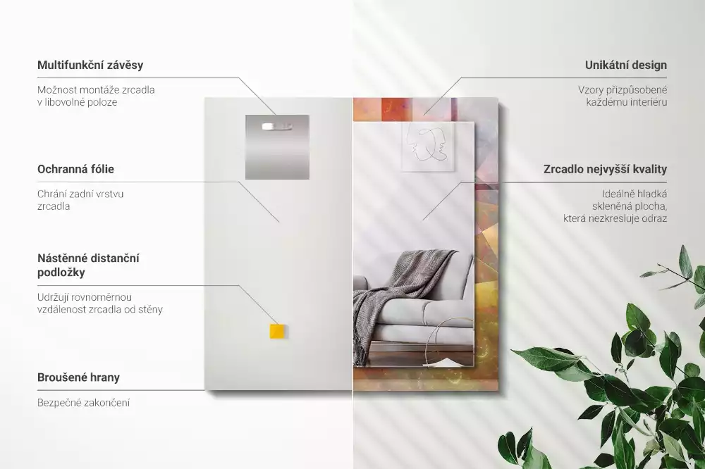 Rechteckiger dekorativer spiegel Farbige Fraktalspirale