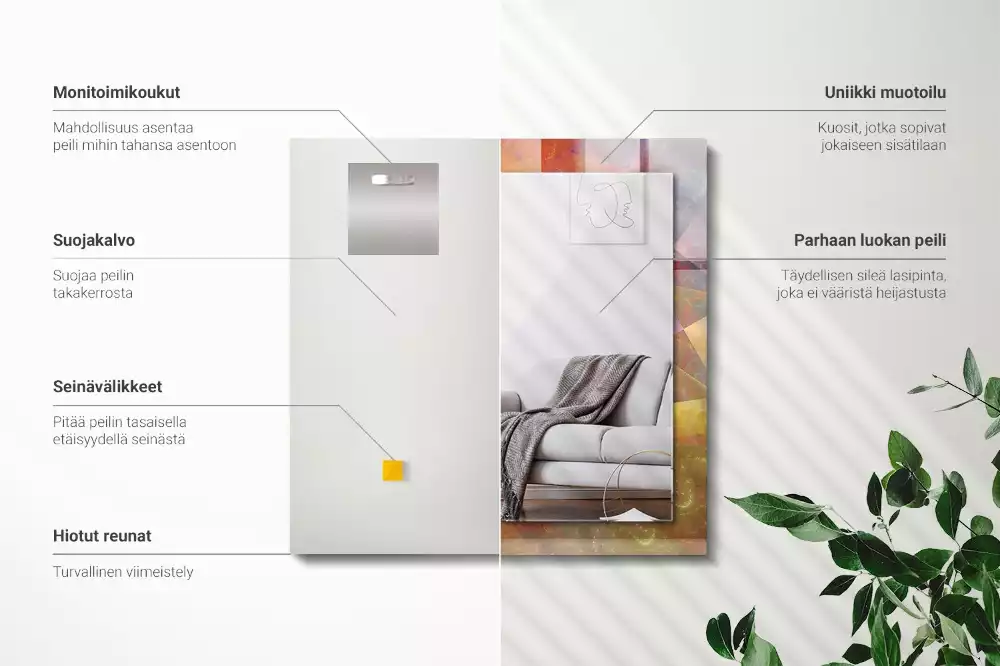 Rechteckiger dekorativer spiegel Farbige Fraktalspirale