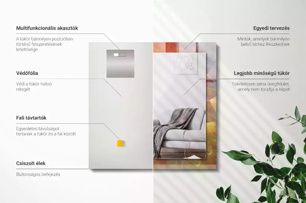 Rechteckiger dekorativer spiegel Farbige Fraktalspirale