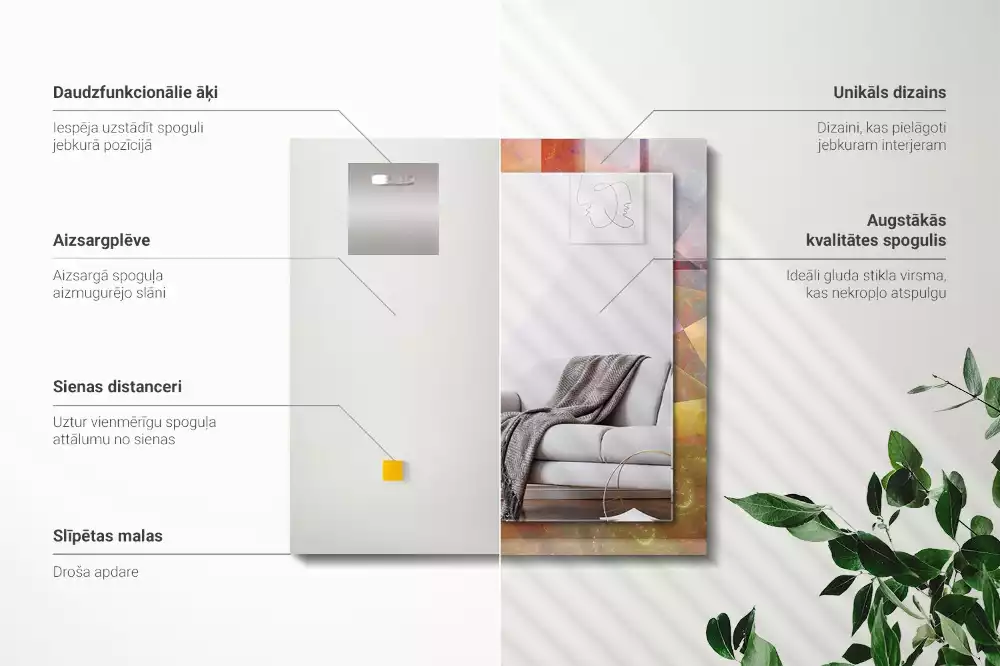 Rechteckiger dekorativer spiegel Farbige Fraktalspirale