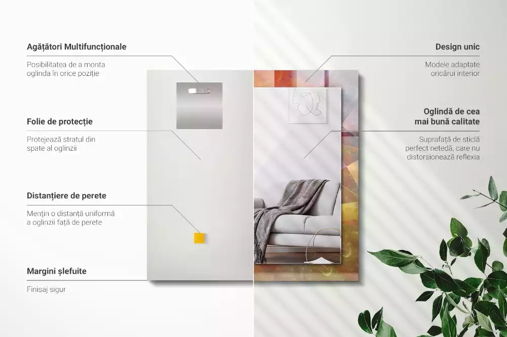 Rechteckiger dekorativer spiegel Farbige Fraktalspirale