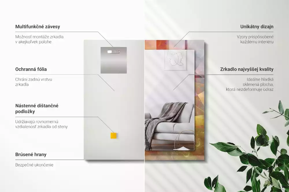 Rechteckiger dekorativer spiegel Farbige Fraktalspirale