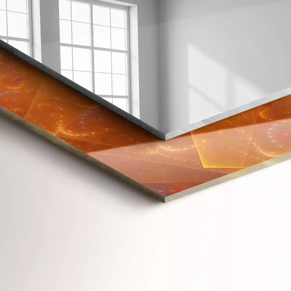 Rechteckiger dekorativer spiegel Farbige Fraktalspirale