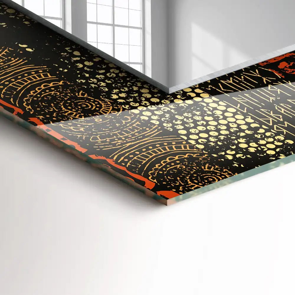 Spiegel mit rechteckigem aufdruck Ethnisches Ornamentmuster