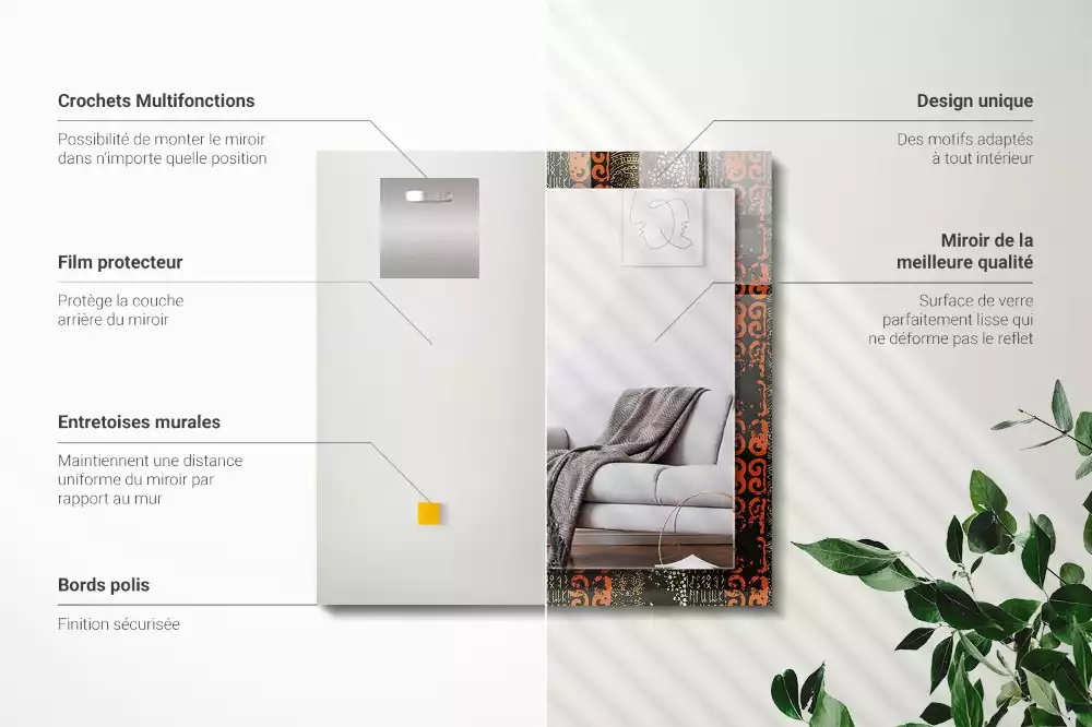 Spiegel mit rechteckigem aufdruck Ethnisches Ornamentmuster