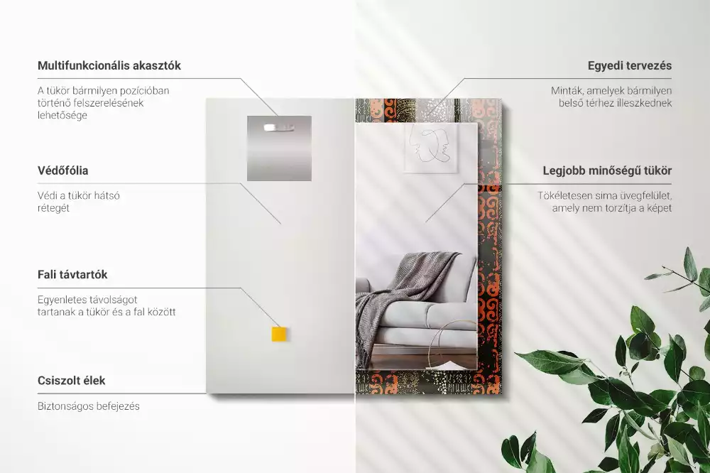 Spiegel mit rechteckigem aufdruck Ethnisches Ornamentmuster