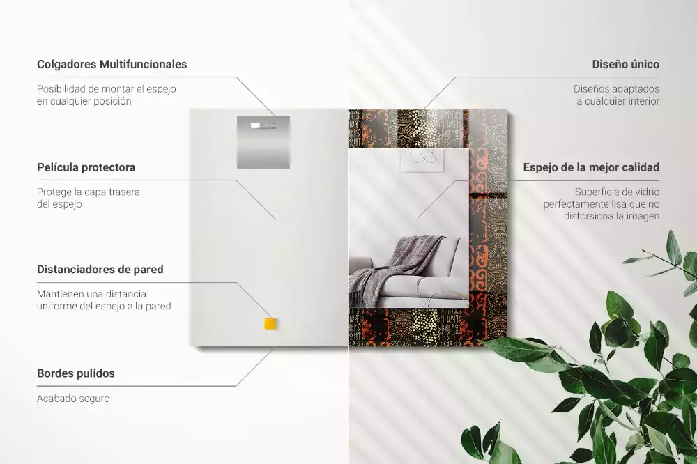 Spiegel mit rechteckigem aufdruck Ethnisches Ornamentmuster