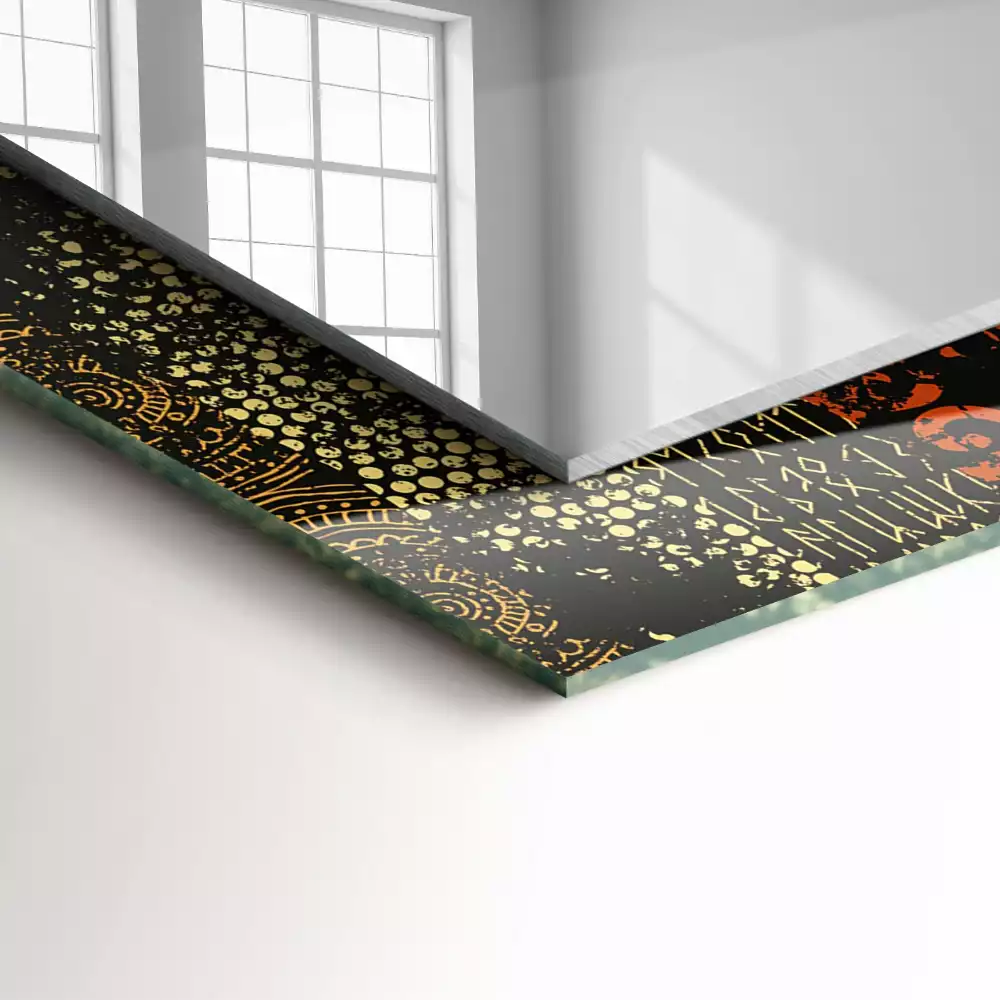 Spiegel mit rechteckigem aufdruck Ethnisches Ornamentmuster