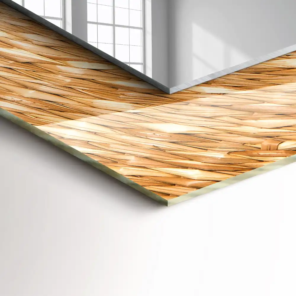 Rechteckiger dekorativer spiegel Weidengeflecht