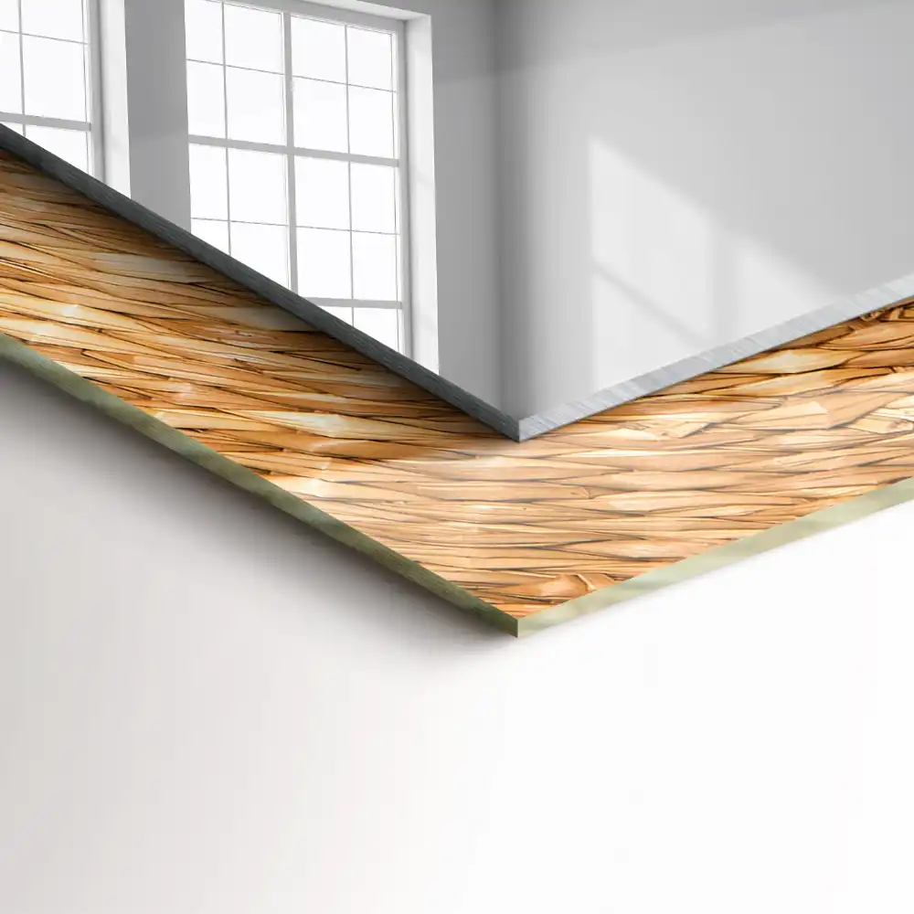 Rechteckiger dekorativer spiegel Weidengeflecht