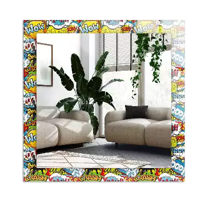 Spiegel mit rechteckigem aufdruck Bunte Comic-Sprechblasen