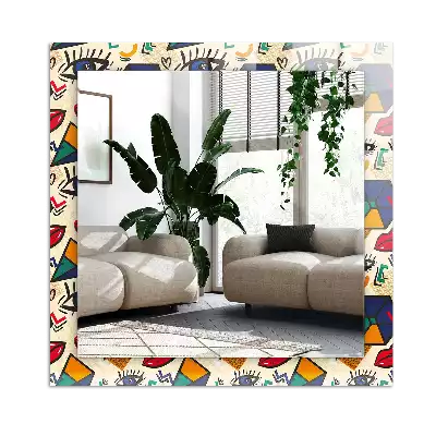 Rechteckiger dekorativer spiegel Augen Lippen Formen