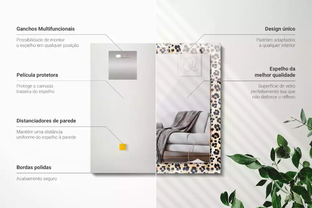 Rechteckiger spiegel Leopardenmuster