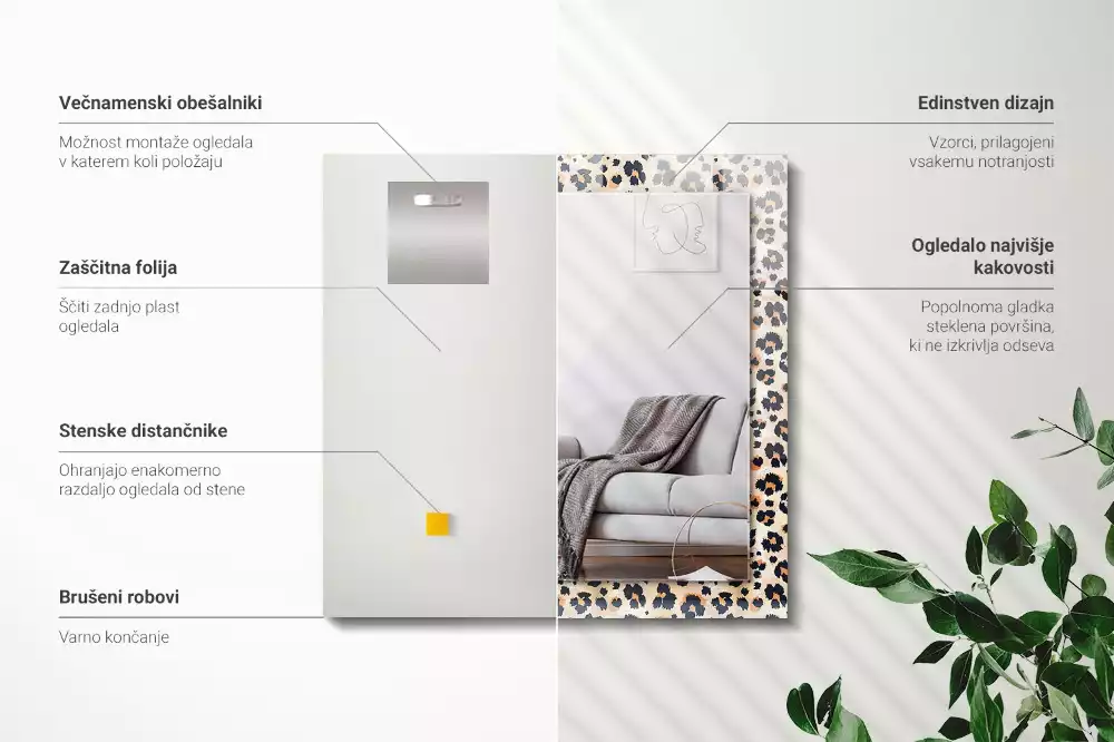 Rechteckiger spiegel Leopardenmuster