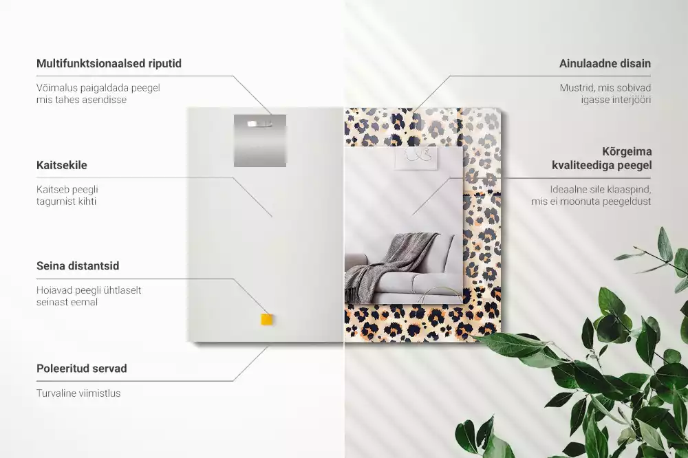 Rechteckiger spiegel Leopardenmuster