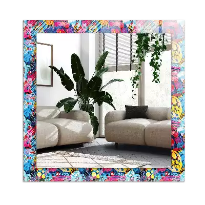 Spiegel mit rechteckigem aufdruck Bunt abstraktes Muster