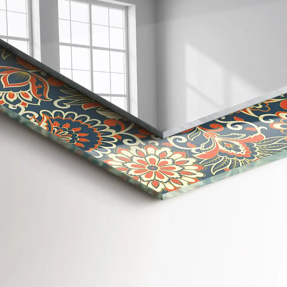 Rechteckiger dekorativer spiegel Blumen-Tapetenmuster